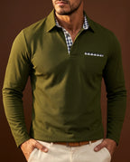 Emmett Men's Knit Long Sleeve Polo Shirt