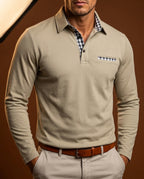 Emmett Men's Knit Long Sleeve Polo Shirt