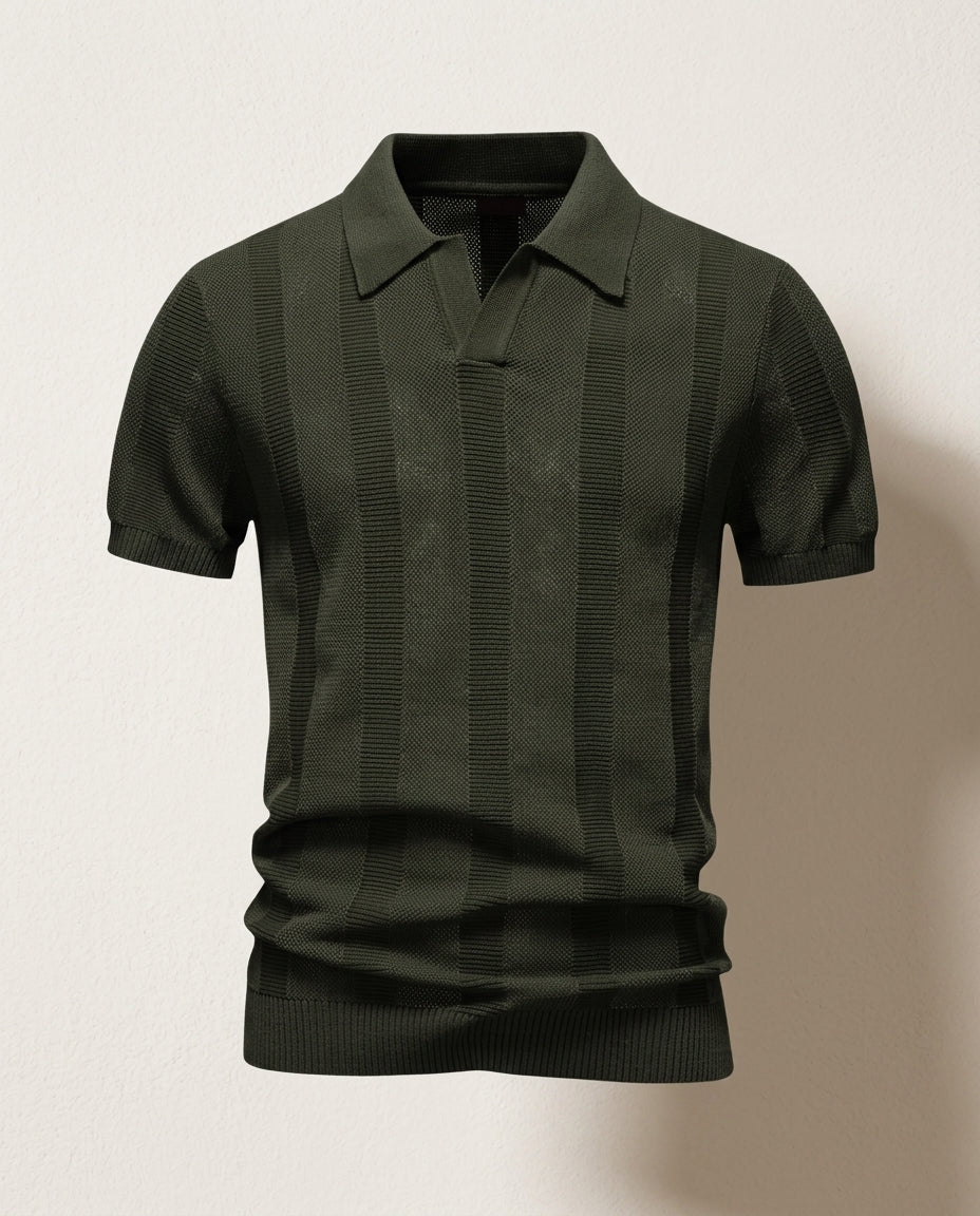 Bennett Men's Open Knit Mesh Polo Shirt