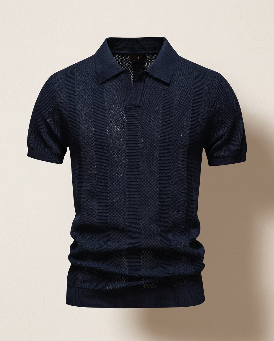 Bennett Men's Open Knit Mesh Polo Shirt