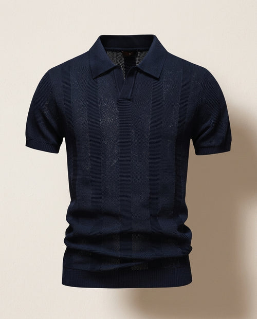 Bennett Men's Open Knit Mesh Polo Shirt