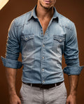 Sterling Men's Slim Fit Denim Button Shirt