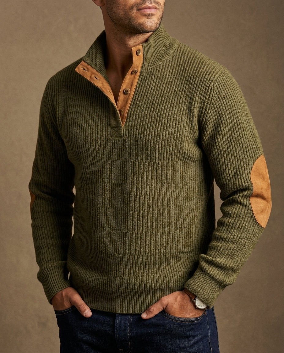 Spencer Men's Elbow Patch Knit Sweater