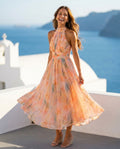 Genevieve Women's Floral Halter Maxi Dress