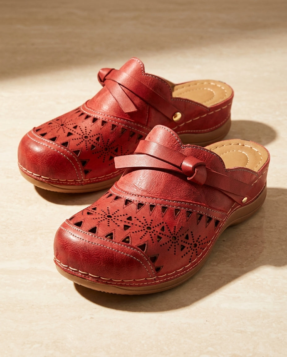 Fleur Women's Bow Cutout Slip On Clogs
