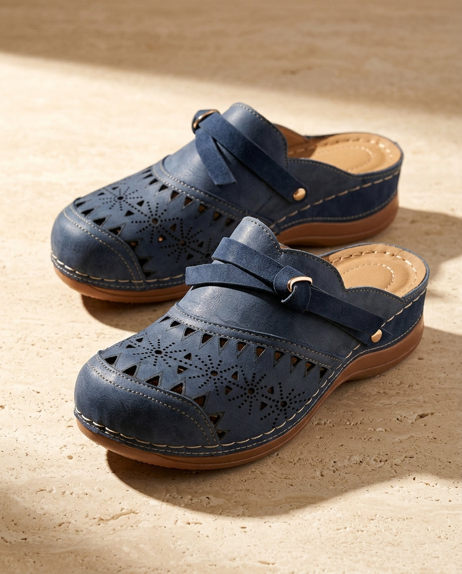 Fleur Women's Bow Cutout Slip On Clogs