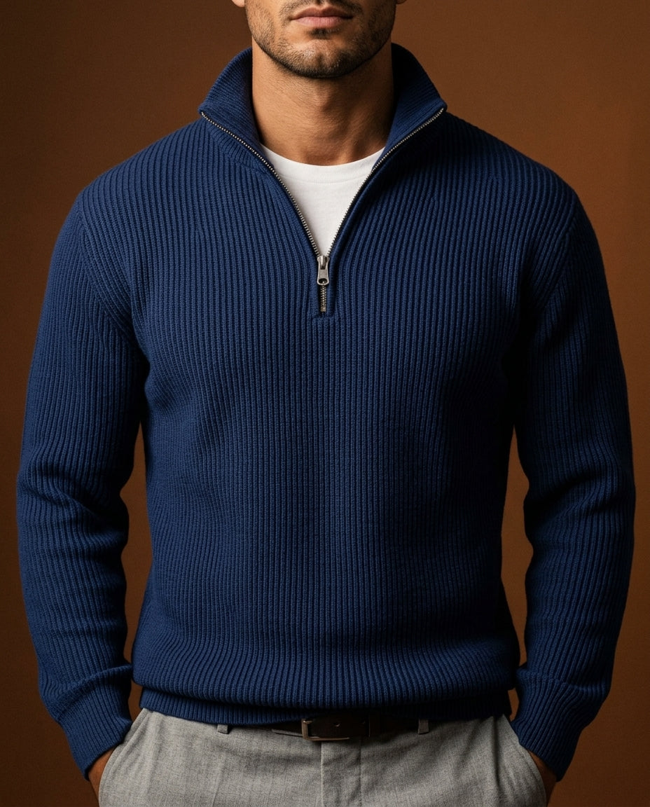 Reeve Men's Ribbed Half Zip Sweater