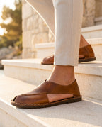 Lorenzo Men's Crossover Leather Sandals
