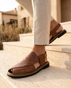 Ambrose Men's Embossed Leather Sandals