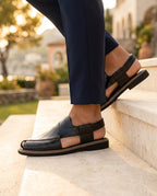 Ambrose Men's Embossed Leather Sandals