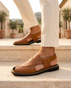 Ambrose Men's Embossed Leather Sandals
