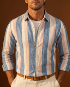 Cormac Men's Breathable Striped Linen Shirt