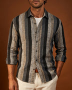 Cormac Men's Breathable Striped Linen Shirt