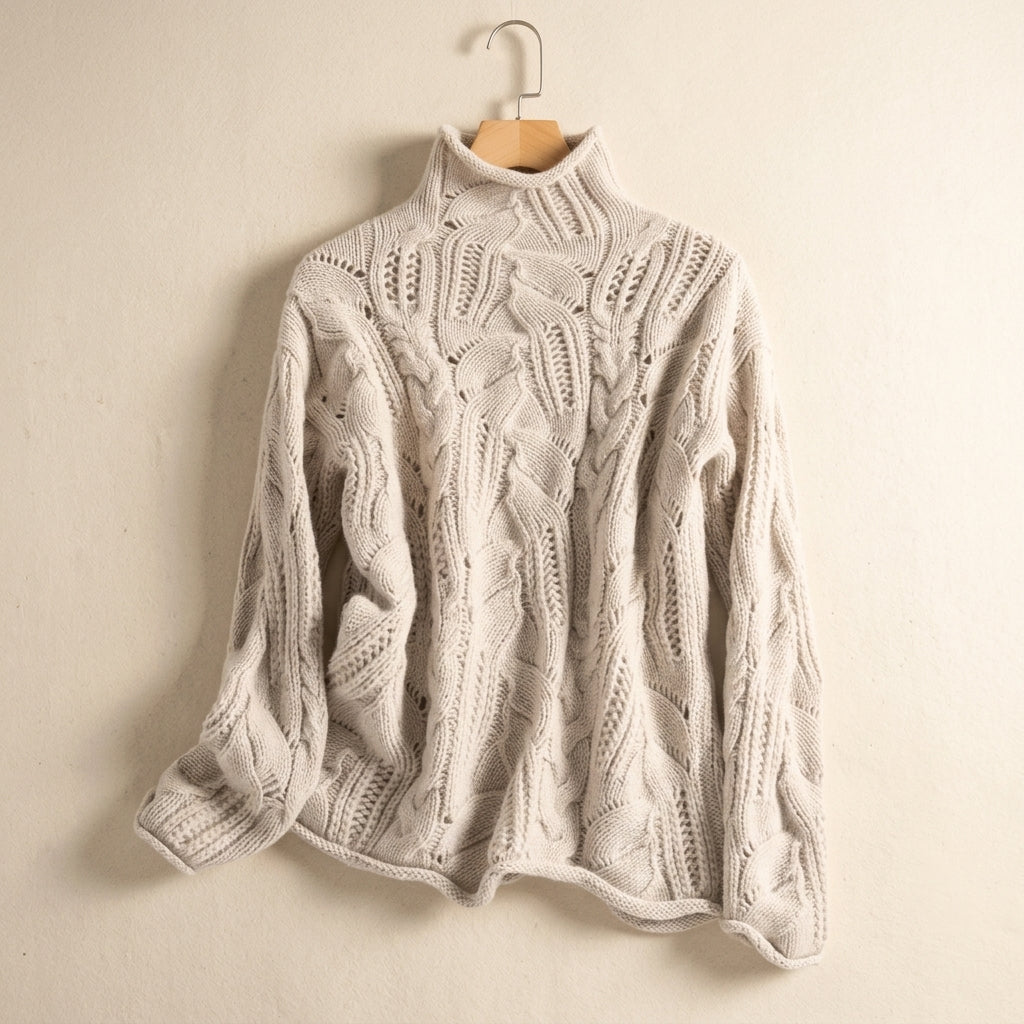 Ottilie Women's Cable Knit Cashmere Turtleneck