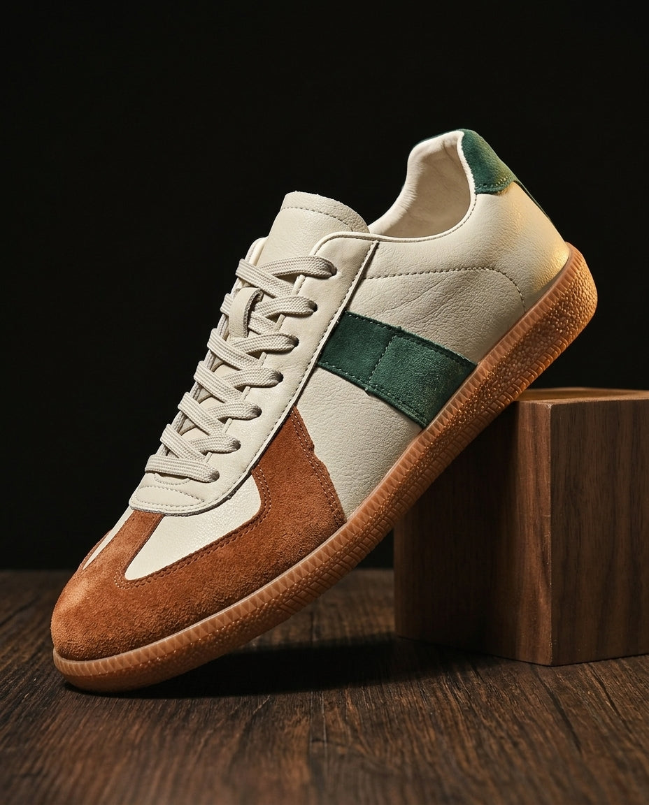 Oswin Men's Vegan Leather Gum Sole Sneakers