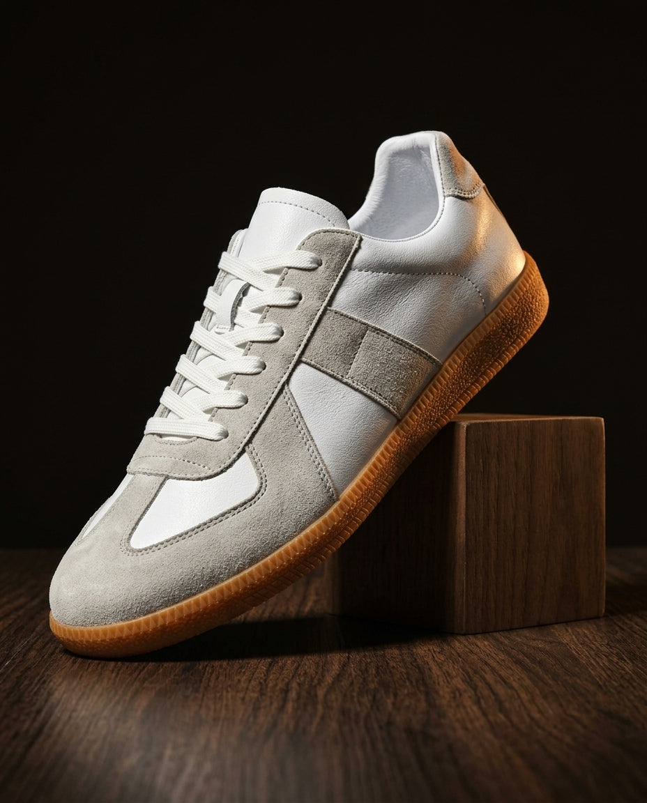 Oswin Men's Vegan Leather Gum Sole Sneakers