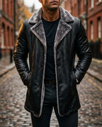 Redmond Men's Faux Leather Shearling Coat