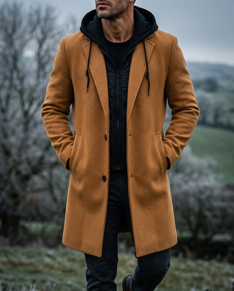 Alistair Men's Hooded Wool Coat