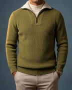 Gideon Men's Two Tone Wool Quarter Zip