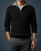 Gideon Men's Two Tone Wool Quarter Zip