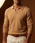 Percival Men's Cashmere Polo Sweater