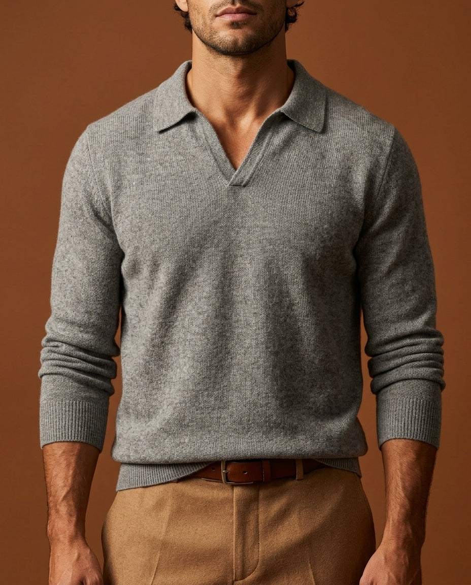 Percival Men's Cashmere Polo Sweater