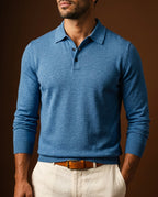 Rowan Men's Merino Wool Long Sleeve Polo