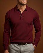 Rowan Men's Merino Wool Long Sleeve Polo