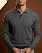 Rowan Men's Merino Wool Long Sleeve Polo