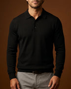Rowan Men's Merino Wool Long Sleeve Polo