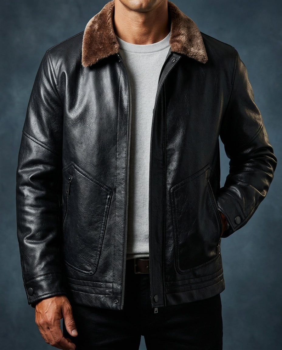 Ransom Men's Leather Shearling Jacket
