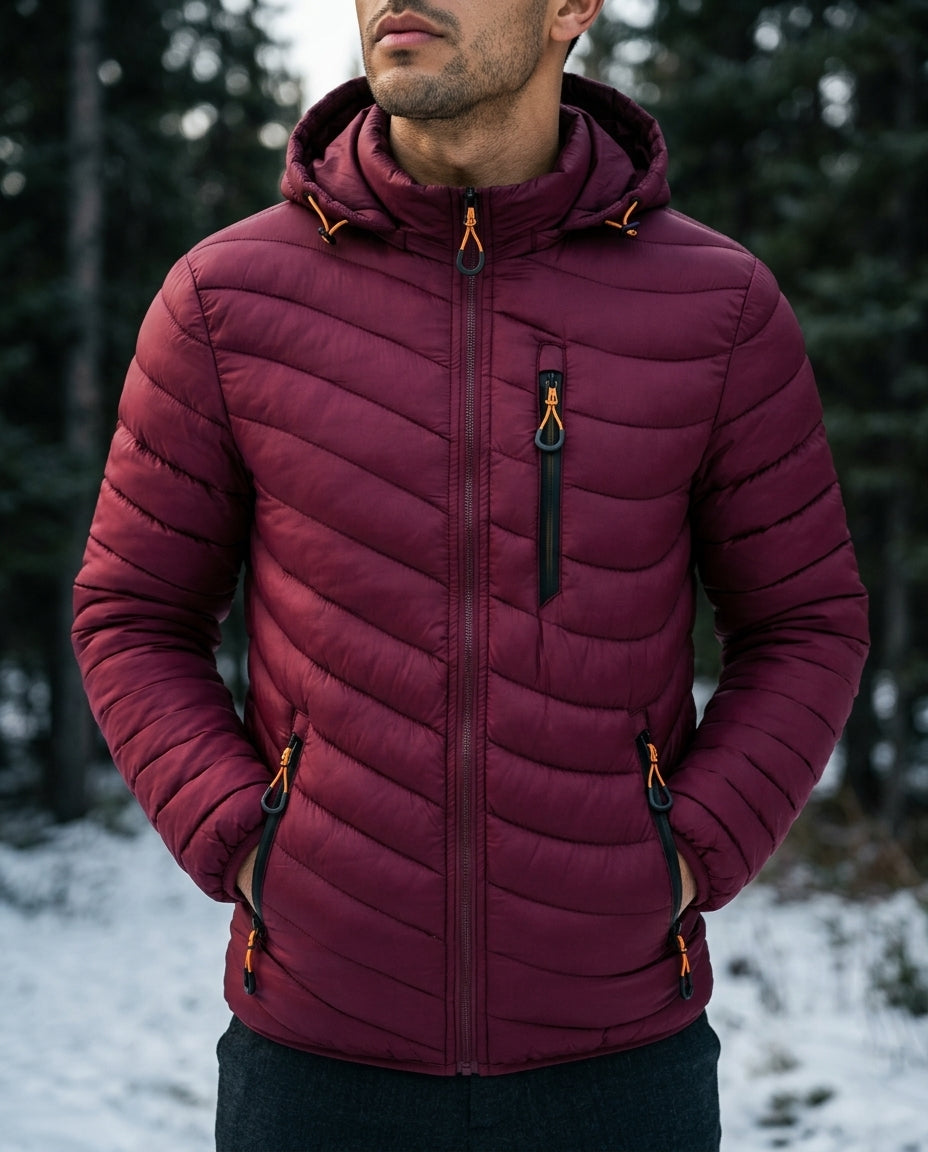 Everest Men's Thermal Hooded Puffer Jacket