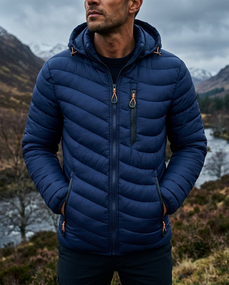 Everest Men's Thermal Hooded Puffer Jacket