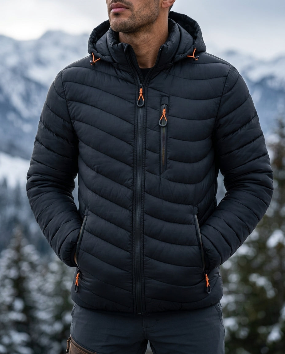 Everest Men's Thermal Hooded Puffer Jacket