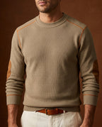 Alden Men's Waffle Knit Elbow Patch Sweater