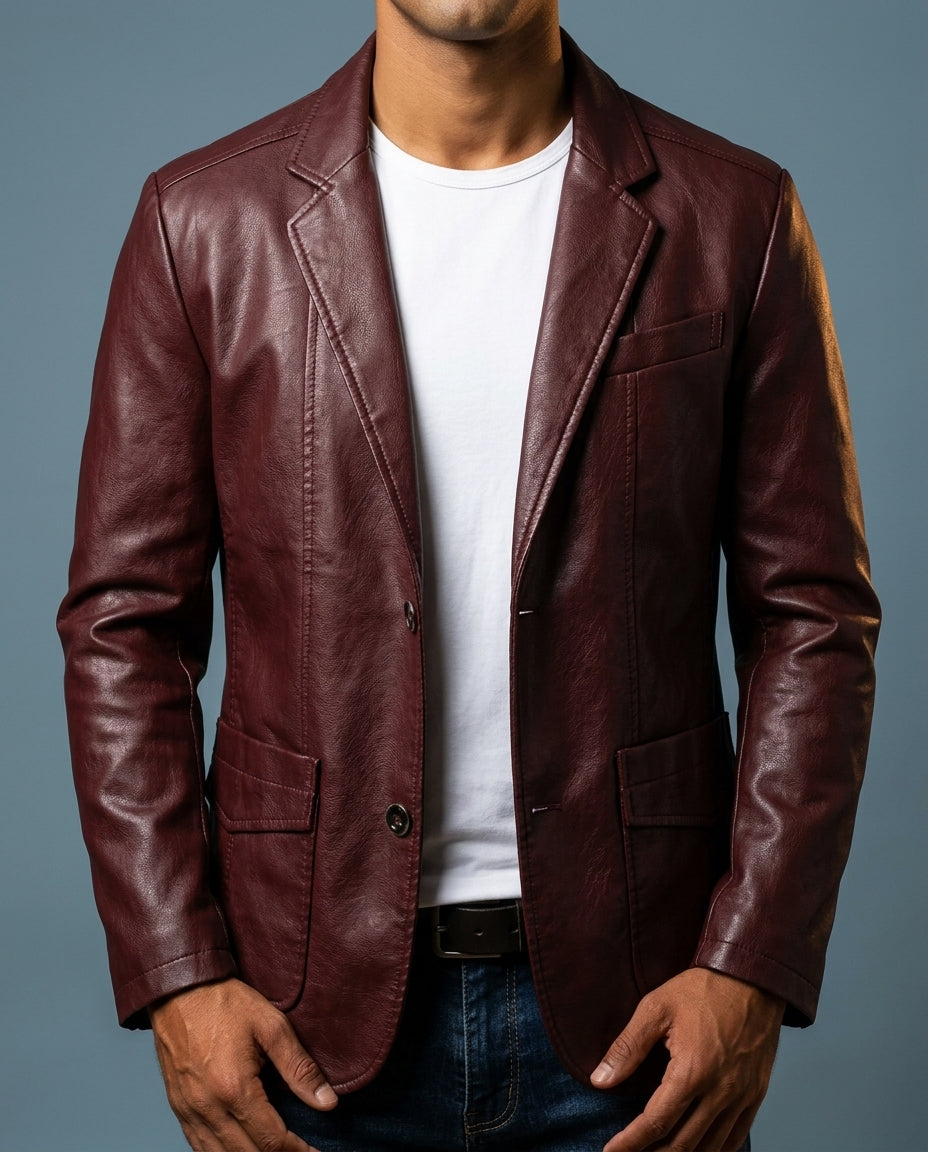 Emory Men's Leather Tailored Jacket