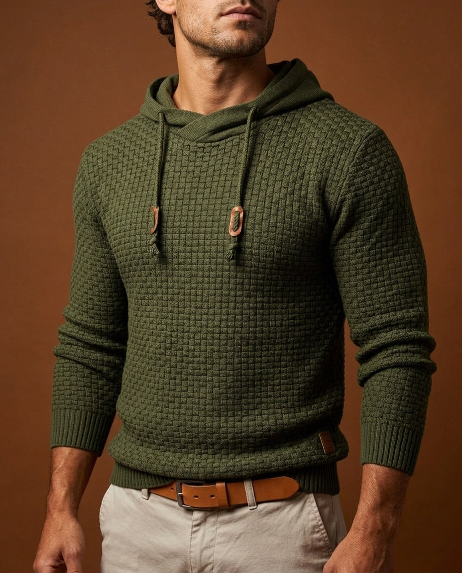 Kellan Men's Textured Cotton Blend Hoodie