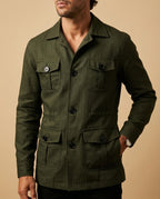 Cassian Men's Linen Safari Field Jacket