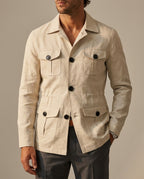Cassian Men's Linen Safari Field Jacket