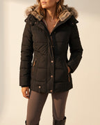Liesl Women's Quilted Faux Fur Hood Jacket