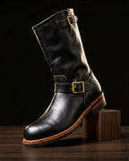 Osric Men's Leather Buckle Engineer Boots