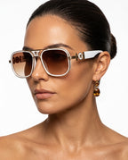 Lux Women's Sculpted Aviator Sunglasses