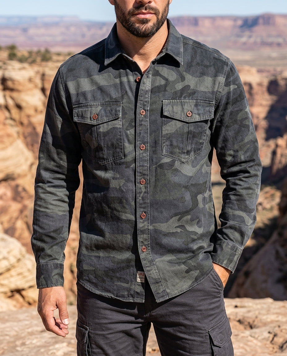 Bracken Men's Camo Cotton Outdoor Shirt