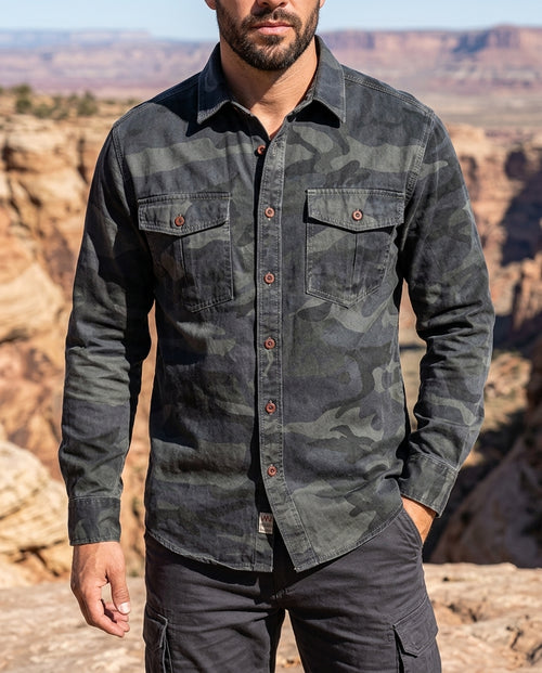 Bracken Men's Camo Cotton Outdoor Shirt