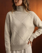Bronwyn Women's Checkered Cotton Turtleneck