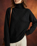 Bronwyn Women's Checkered Cotton Turtleneck