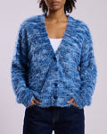 Marisol Women's Fuzzy Knit V Neck Cardigan