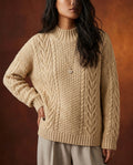 Maren Women's Cable Knit Mock Neck Sweater