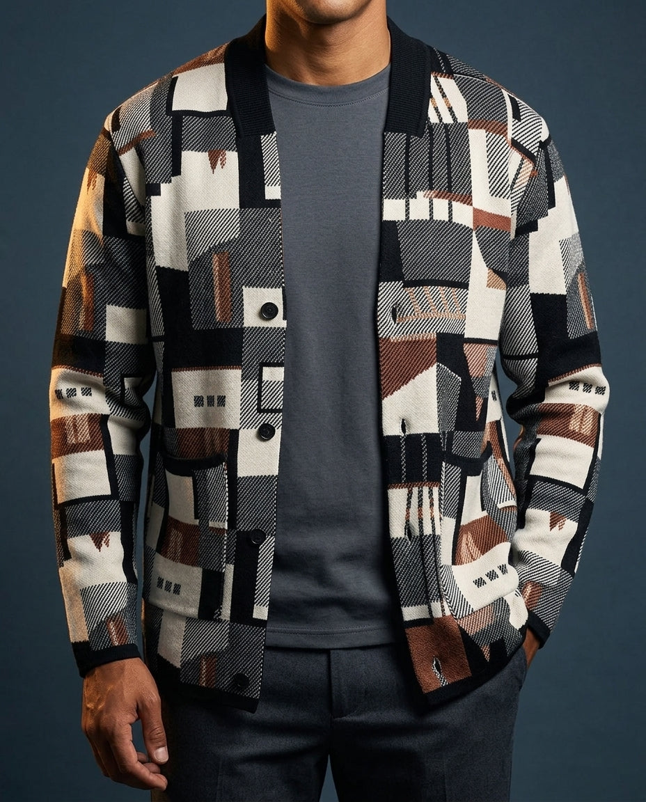 Cormac Men's Geometric Knit Cardigan