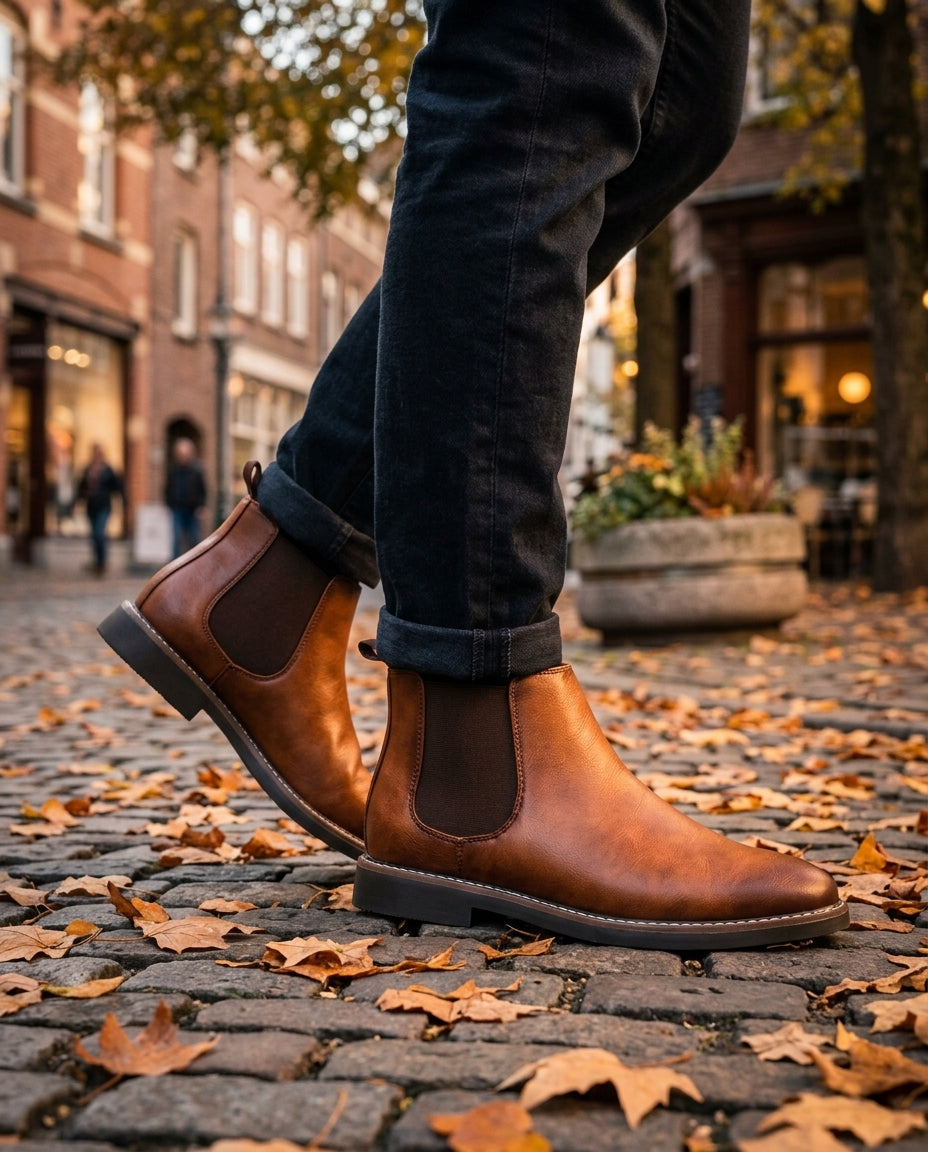 Alaric Men's Faux Leather Chelsea Boots